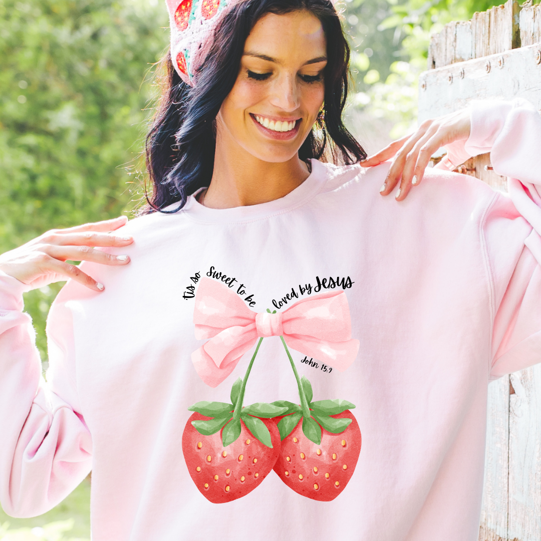 Sweet to be loved by Jesus Crewneck